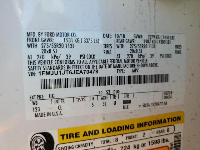 1FMJU1JT6JEA70478 Ford Expedition Xlt