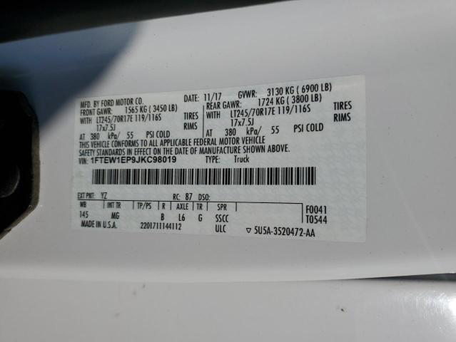1FTEW1EP9JKC98019 Ford F150 Supercrew