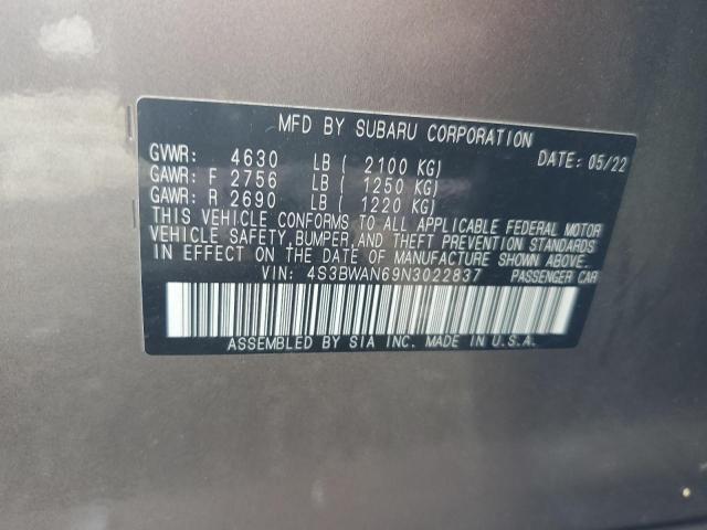 4S3BWAN69N3022837 Subaru Legacy Limited