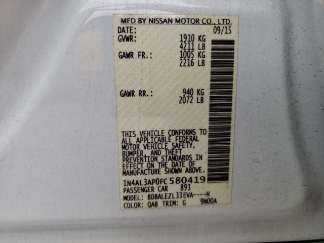1N4AL3AP0FC580419 Nissan ALTIMA 2.5