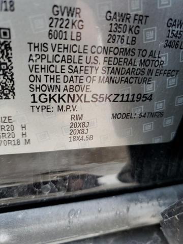 1GKKNXLS5KZ111954 GMC Acadia Denali