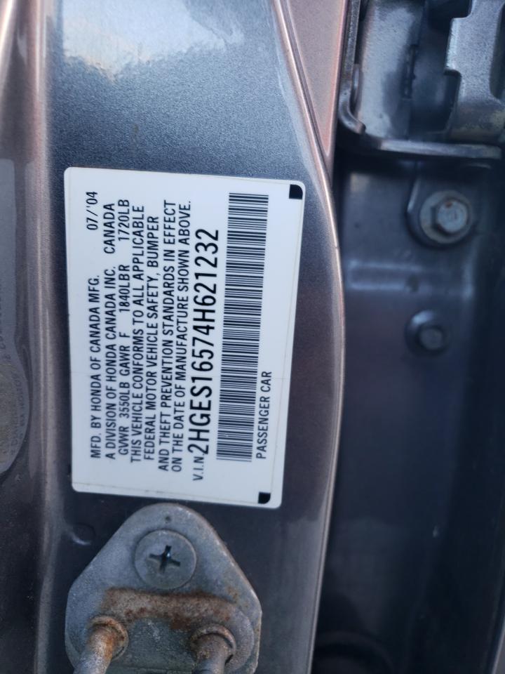 2HGES16574H621232 2004 Honda Civic Lx