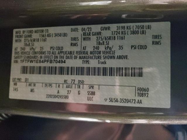2023 FORD F150 SUPER - 1FTFW1E84PFB70494