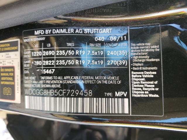 2012 Mercedes-Benz Glk 350 4Matic VIN: WDCGG8HB5CF729458 Lot: 71997593