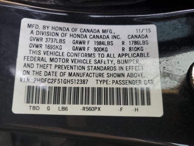 2HGFC2F51GH512387 Honda Civic Lx