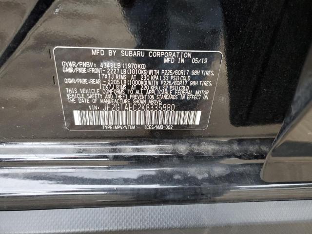 JF2GTAEC2K8335880 Subaru Crosstrek Premium