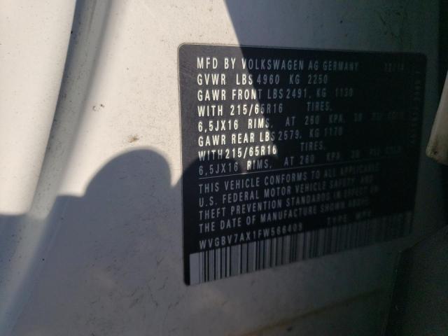 2015 VOLKSWAGEN TIGUAN S - WVGBV7AX1FW566409