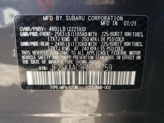 2023 SUBARU FORESTER - JF2SKAAC9PH535259