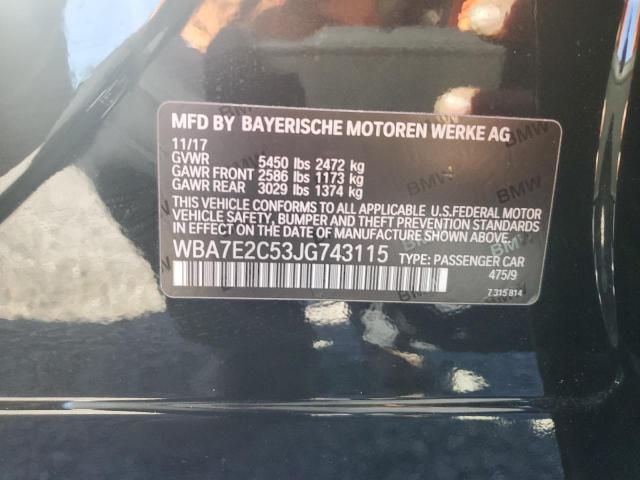 VIN WBA7E2C53JG743115 2018 BMW 7 Series, 740 I no.13