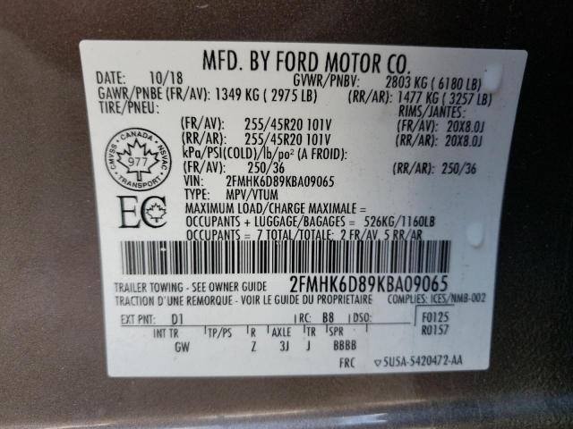 2019 Ford Flex Limited VIN: 2FMHK6D89KBA09065 Lot: 71119923