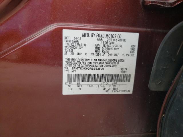 2FMTK3K90FBB32599 2015 FORD EDGE, photo no. 13