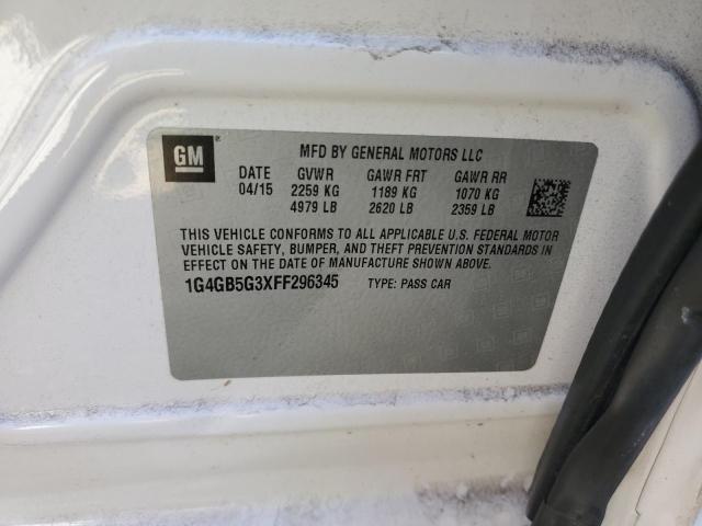 1G4GB5G3XFF296345 Buick Lacrosse