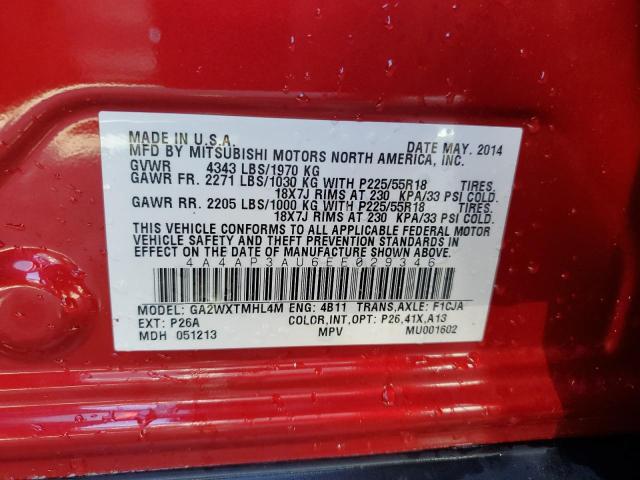 4A4AP3AU6EE029346 Mitsubishi Outlander Sport Es