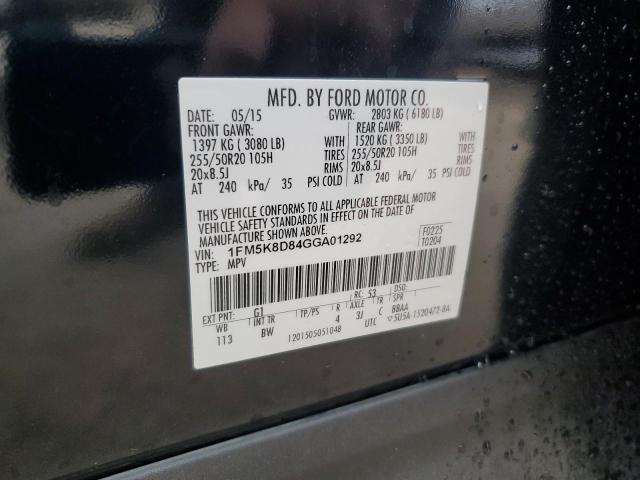 1FM5K8D84GGA01292 Ford EXPLORER XLT