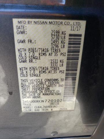 1N6AD0ERXJN720102 Nissan FRONTIER S