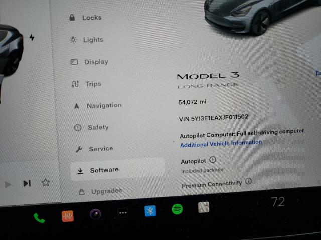 5YJ3E1EAXJF011502 | 2018 TESLA MODEL 3