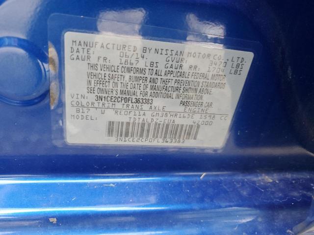 3N1CE2CP0FL363383 Nissan Versa Note S