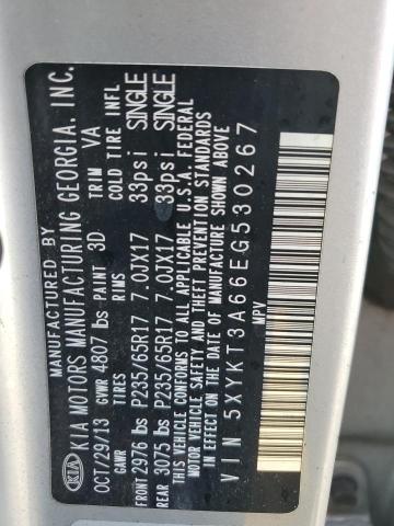5XYKT3A66EG530267 KIA SORENTO LX