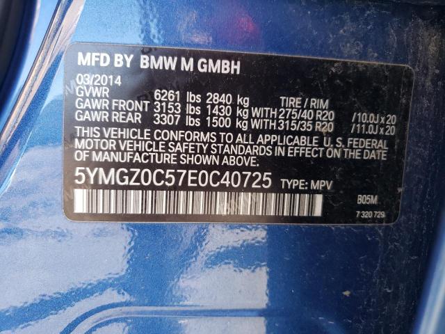 5YMGZ0C57E0C40725 2014 BMW X6, photo no. 14