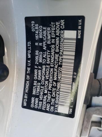 SHHFK7H66LU400722 Honda CIVIC EX