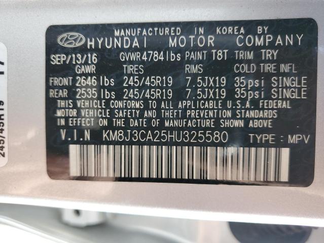 KM8J3CA25HU325580 | 2017 Hyundai tucson limited