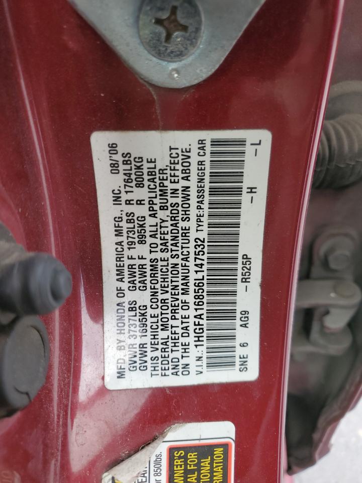 1HGFA16856L147532 2006 Honda Civic Ex 1HGFA16856L147532 2006 Honda Civic Ex