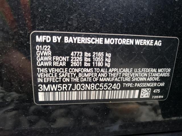 3MW5R7J03N8C55240 BMW 3 Series 330XI 10