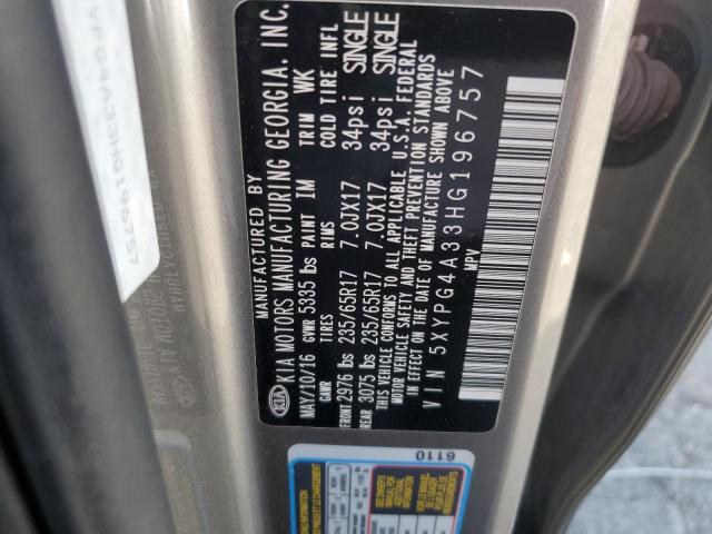 5XYPG4A33HG196757 KIA SORENTO LX