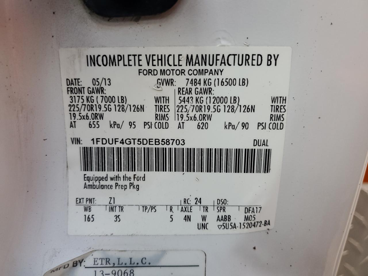 1fduf4gt5deb58703 1FDUF4GT5DEB58703 2013 Ford F450 Super Duty