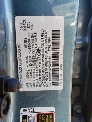 5J6RM4H9XGL074244 Honda Cr-v Touring
