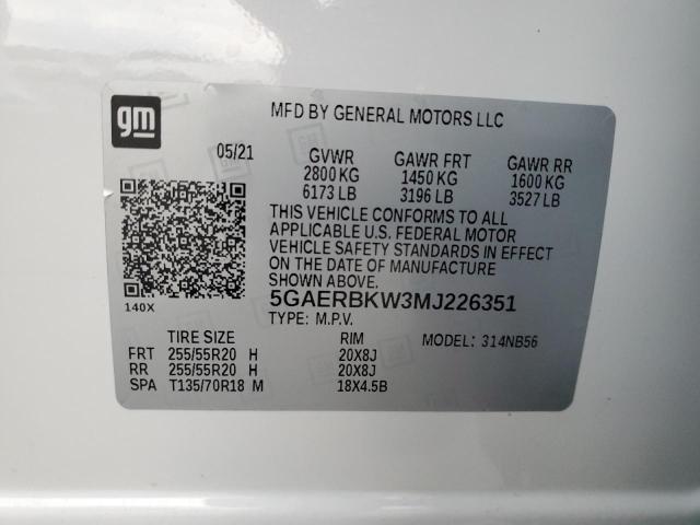 5GAERBKW3MJ226351 | 2021 BUICK ENCLAVE ES