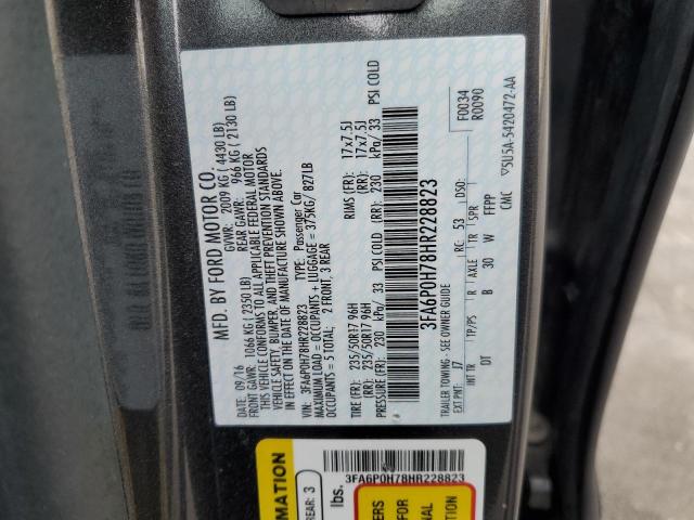 2017 FORD FUSION SE - 3FA6P0H78HR228823