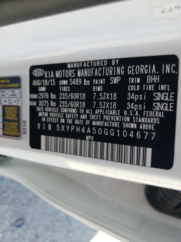 5XYPH4A50GG104677 KIA SORENTO EX