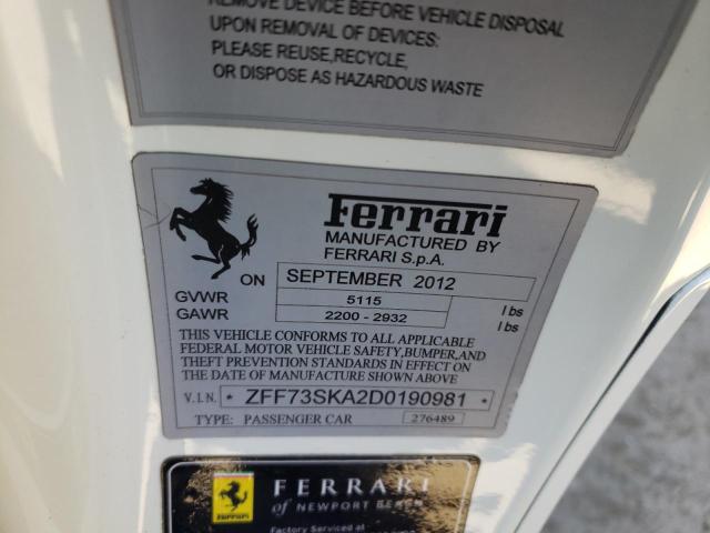 VIN ZFF73SKA2D0190981 2013 Ferrari FF no.13