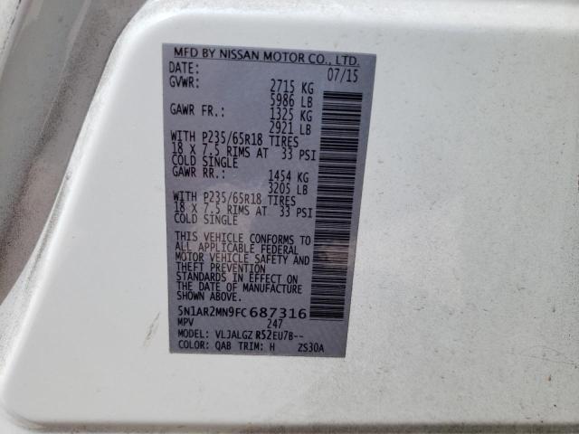 5N1AR2MN9FC687316 Nissan Pathfinder S