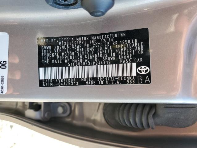 5YFBURHE3FP244418 Toyota COROLLA L