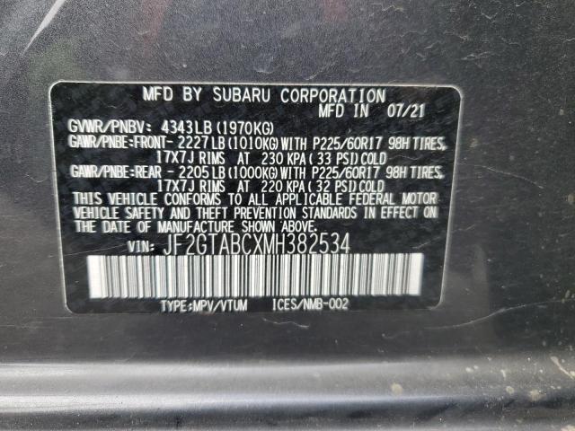 JF2GTABCXMH382534 Subaru Crosstrek