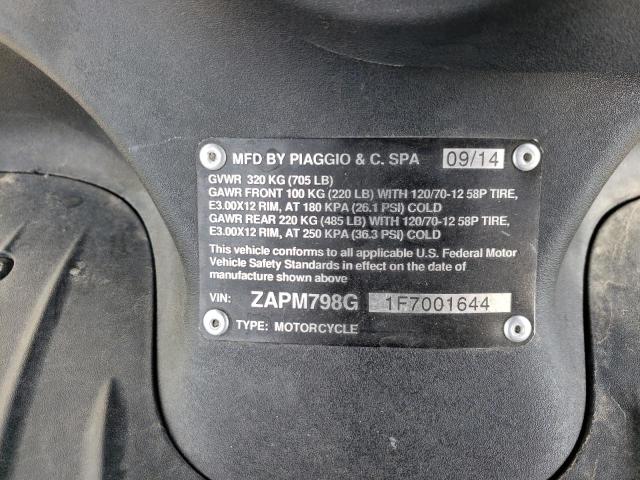 2015 PIAGGIO FLY 150 ZAPM798G1F7001644