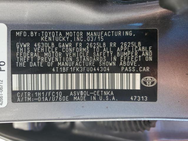 4T1BF1FK3FU044304 | 2015 TOYOTA CAMRY LE