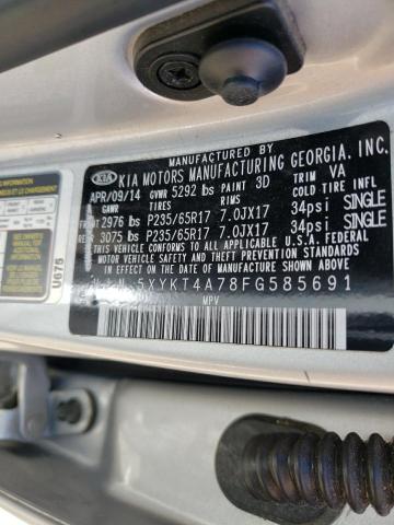5XYKT4A78FG585691 KIA SORENTO LX