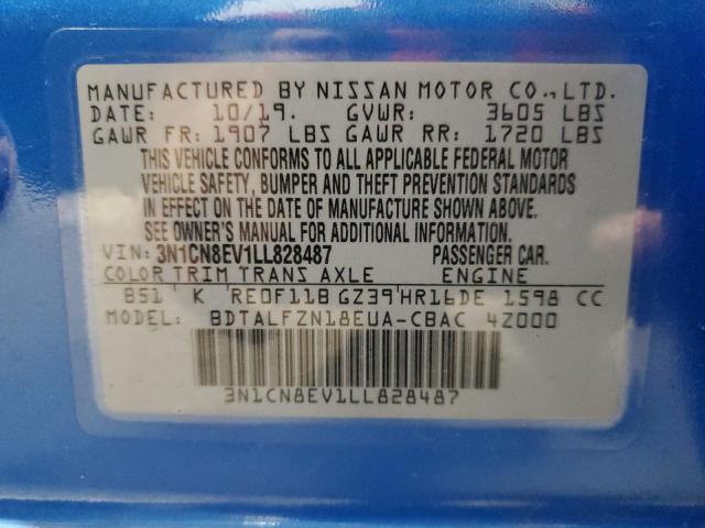 3N1CN8EV1LL828487 Nissan VERSA SV