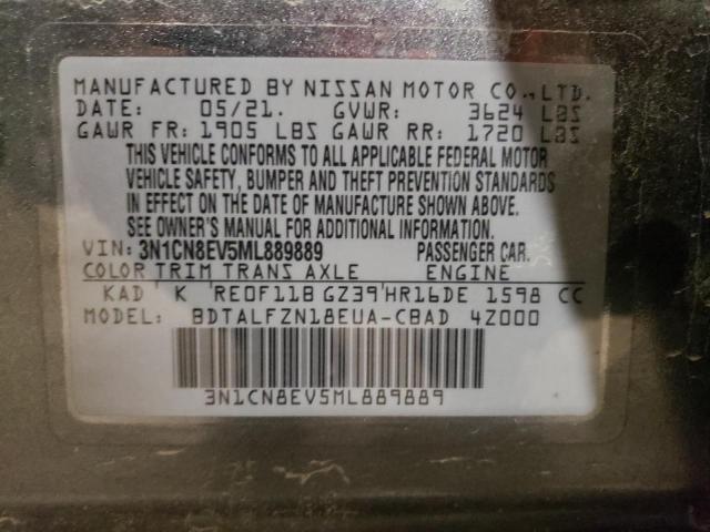 3N1CN8EV5ML889889 | 2021 NISSAN VERSA SV