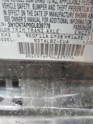 3N1CN7AP9GL839776 Nissan VERSA S