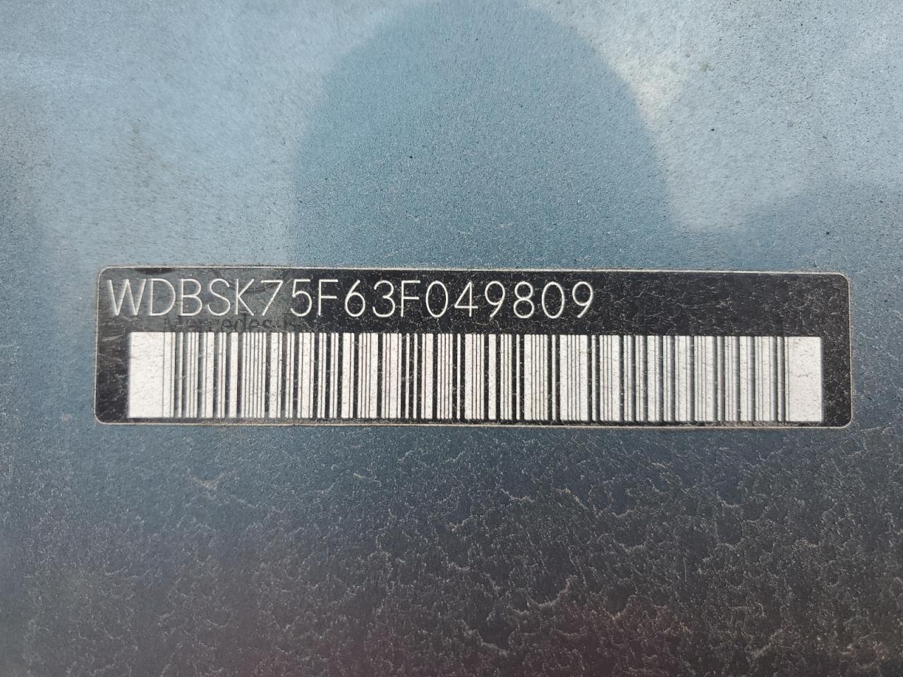 wdbsk75f63f049809 WDBSK75F63F049809 2003 Mercedes-Benz Sl 500R