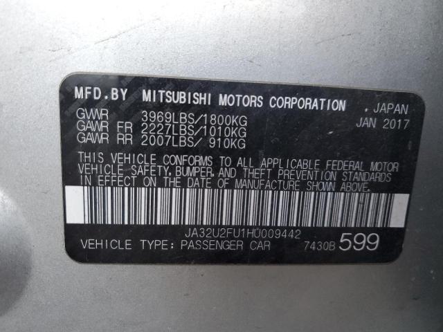 JA32U2FU1HU009442 Mitsubishi LANCER ES