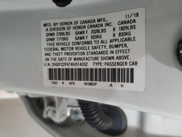 2HGFC2F61KH514352 Honda Civic Lx