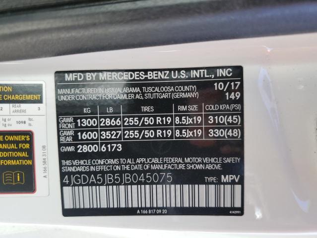 4JGDA5JB5JB045075 Mercedes-Benz GLE 350