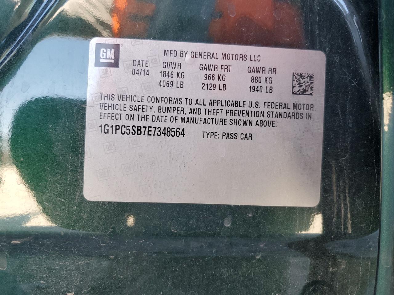 Lot #2199196543 2014 CHEVROLET CRUZE LT