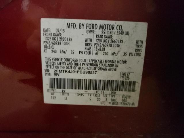 2FMTK4J91FBB98537 2015 FORD EDGE, photo no. 12