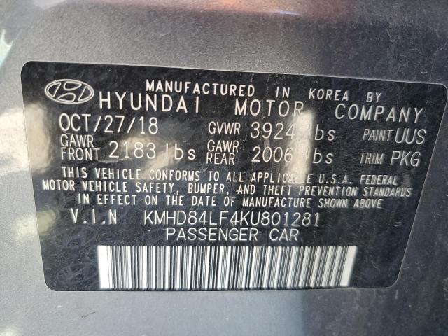 2019 HYUNDAI ELANTRA SE - KMHD84LF4KU801281